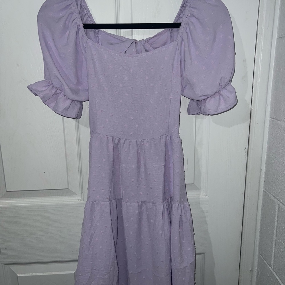 Lavender Puff Sleeve Dress